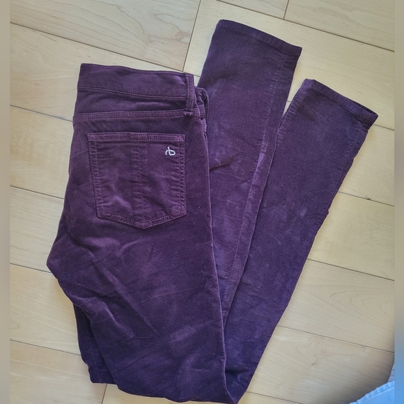 Rag & Bone Purple Velvet Skinny Pants Size 25 - Picture 6 of 7